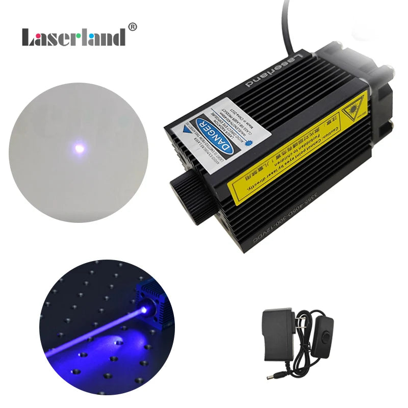 405nm UV Ultraviolet Violet Blue High-power Engraving Fluorescence Biological Excitation Dot Diode Laser Module Light Source