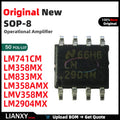 50pcs SOIC-8 LM741CM LM358MX LM833MX LM358AMX LMV358MX LM2904MX TI Op-amp LM741 LM358 LM833 LM358A LMV358 LM2904 New Original