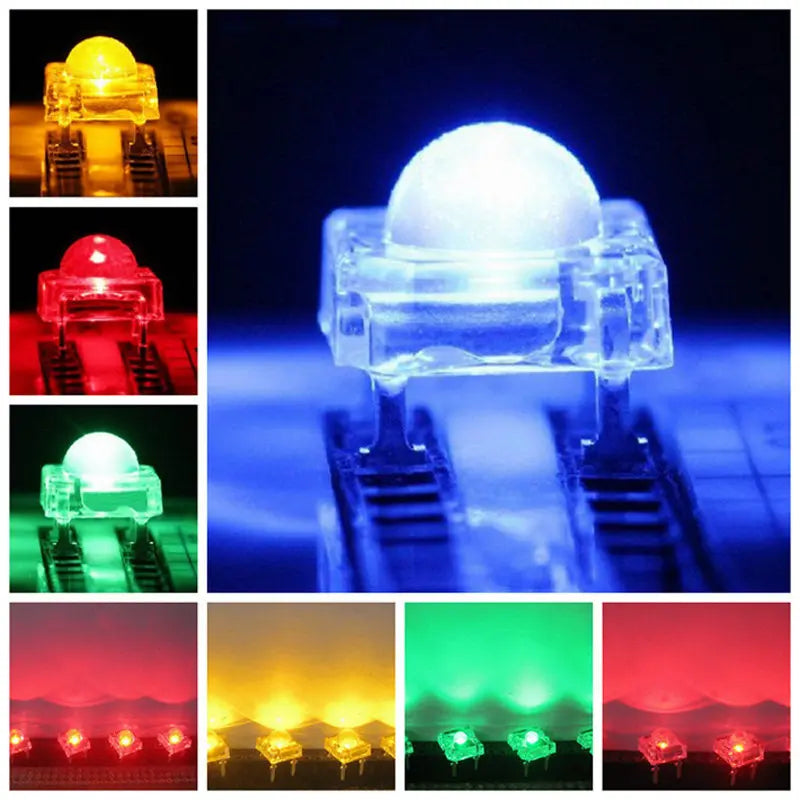 20PCS 5MM Piranha Red LED,80mA 4-chip, 5MM Eagle-eye SMD Superflux LED, High Brightness,5mm Brightness White Round Head Diode