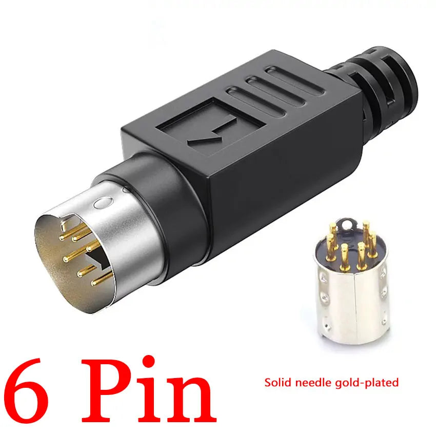 DIY for Soldering Cables Mini DIN Connector S-Video Terminal Circular 8/6/4 Pin Male With Plastic Handle Adapter Socket