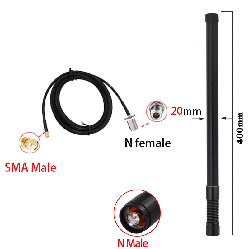 Outdoor 2.4GHz Long Range Wifi omnidirectional Antenna N Male 4G LTE Spring damping Antennas Wifi Extender for Hotspot 2.4 GHz