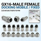 GX16 Male Female Aviation Connector 2/3/4/5/6/7/8/9/10pin Docking Waterproof Plug Socket Fixed Type Metal Cable Wire Terminal