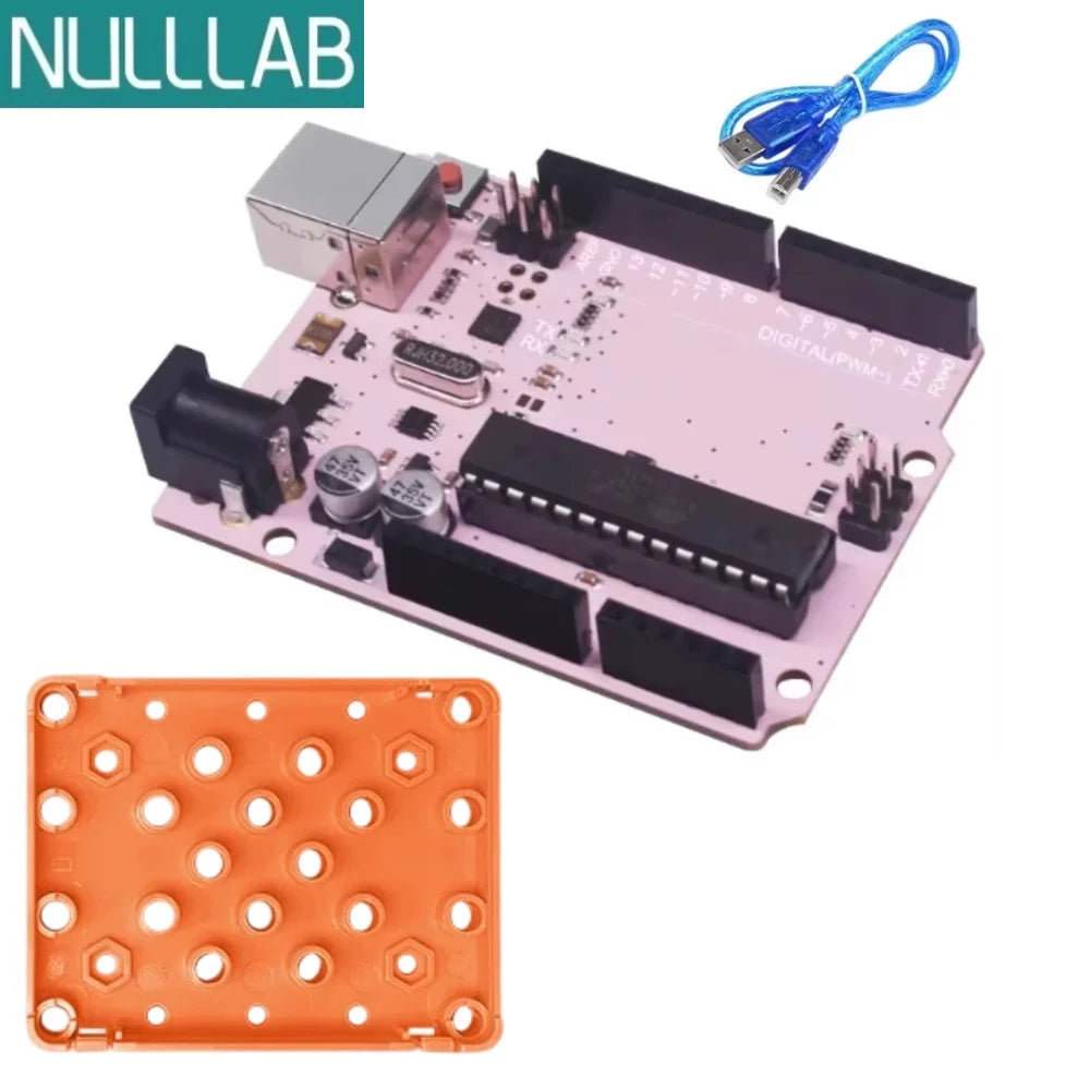 Compatible with Arduino Uno R3 Development Board ATmega328P Microcontroller Module Main Control Board Multicolor USB-B Cable