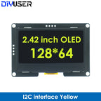 DIYUSER 2.4" 2.42 Inch 128x64 OLED LCD Display Module SSD1309 12864 4 Pin IIC I2C SPI Serial Interface C51