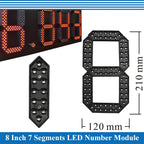 4pcs/lot 8' Outdoor 7 Seven Segment LED Digital Number Module for Gas Price LED Display Module