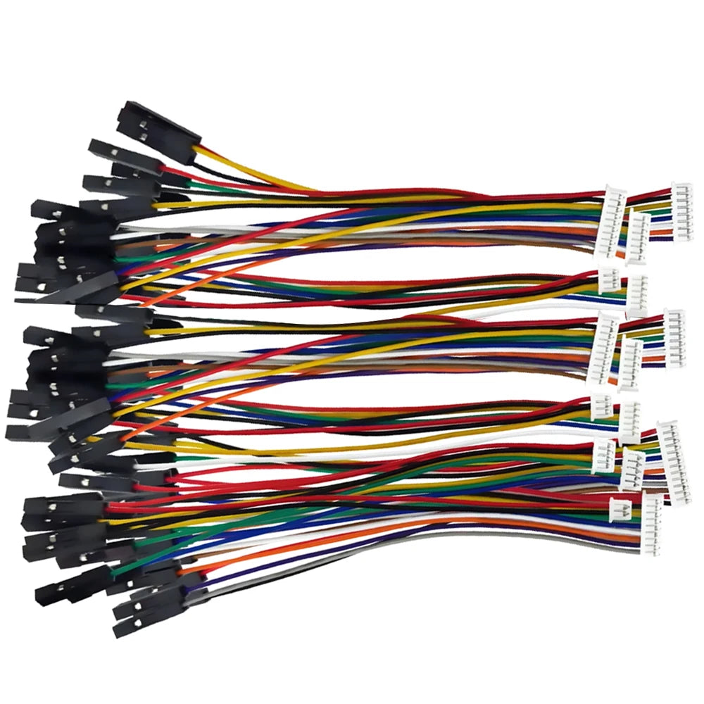 10Pcs MX1.25 to Dupont line  electronic wire-2P/3P/4P/5P/6 Pin To 2.54MM Dupont Male/Female Wire Connector Color Cable