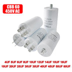 CBB60 Capacitor AC 450V Double Insert Electric Replacement Capacitors 4~60uF with Screw for Air Conditioner Motor Pump Fan ±5%