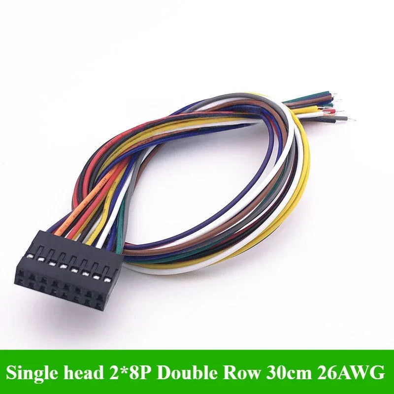 2.54MM Double Row DUPONT LINE Connector Plug With Wire Jumper Cable 30cm 26AWG 2*2/3/4/5/6/7/8/10 PIN Female Single/Double head