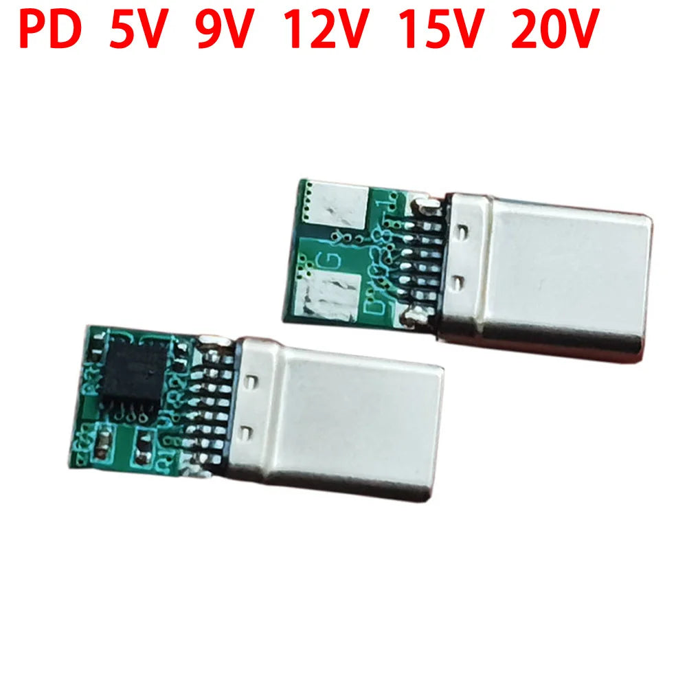 1PCS USB Type-C PD/QC Male Plug Decoy Board Fast Charge PCB 9V 12V 15V 20V Module PD 2 3.0 DC Trigger Cable QC4 Charge Connector