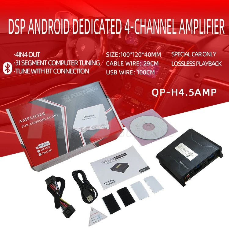 31 Band Eq Car Android Large Screen Host Dsp Power Amplifier 4x80w Car Android Navigation Host Audio Speaker Amp DSP Processor