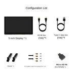 5inch/7inch Raspberry Pi HDMI display capacitive touch display with Raspberry Pi 5/4B high-definition IPS