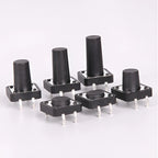 10pcs 12x12 Tact Switch Vertical 12*12*4.3/4.5/5/6/7/8/9/10/11/12/13mm Micro 4Pin Self-Reset Electronic Push Button Interruptor