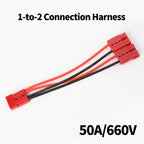 1pc Adapter 50A For Anderson Plug Connector Double Y Adapter 4mm Car Cable 4 Square Wires 30cm For Forklifts Stackers Vehicles