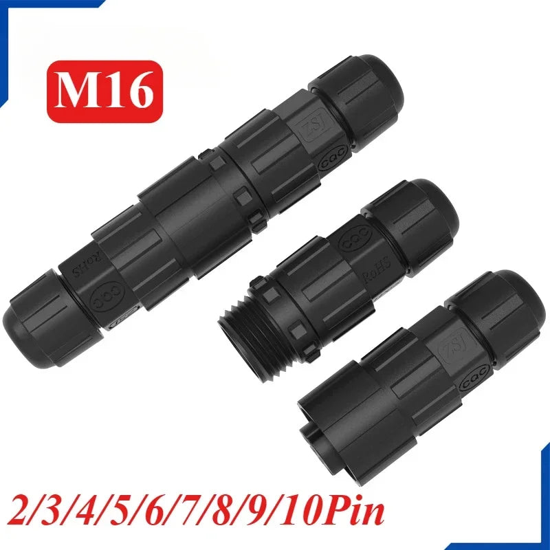 IP68 M16 Welding/Screw Connector 2 3 4 5 6 7 8 9 Pin Connector Line Outdoor Male Female Waterproof Wire Power Aviation Plug