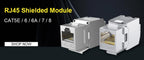 OMAY RJ45 Keystone Jack, CAT6 CAT5E CAT6A Tool Free Self-Locking Module Adapter No Punch-Down Tool Couplers