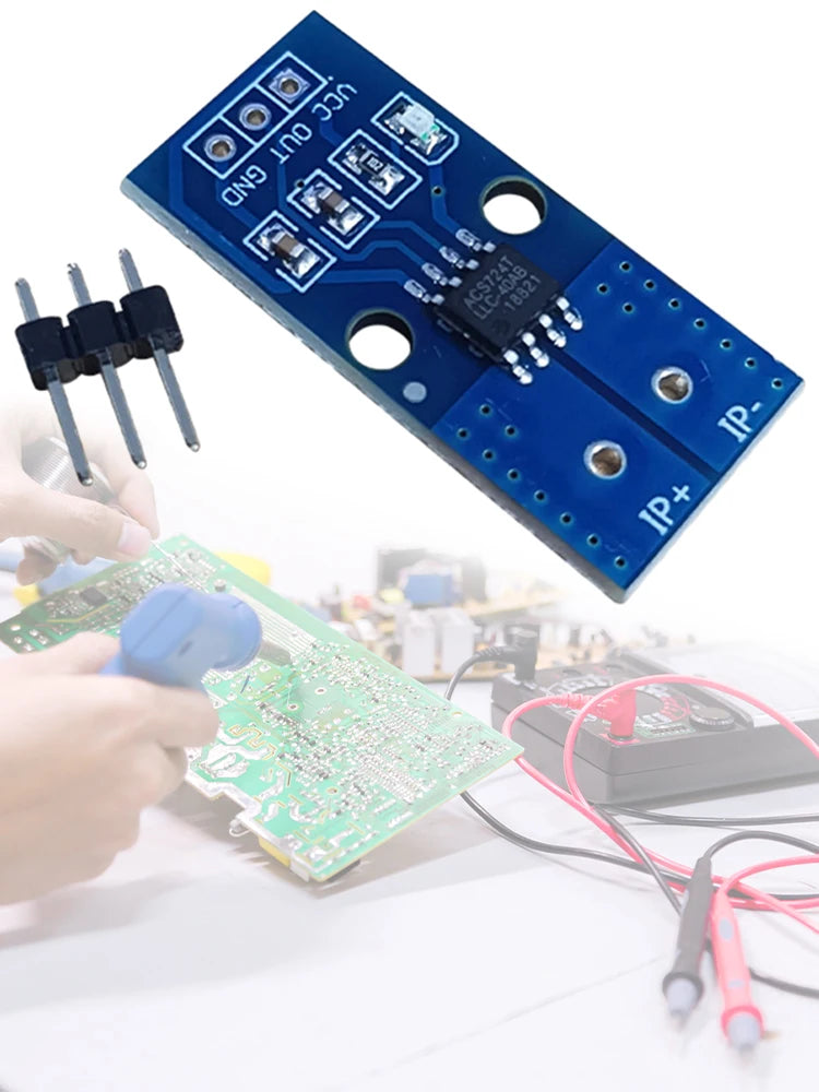 ACS712 High Efficient Hall Current Sensor Module High Precision DC Current Sensor Module Detector DC5V for Arduino