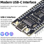 Upgraded ESP32 Development Board with USB-C Port, Equipped ESP32-D0WD-V3 Chip and 4MB Flash, 2.4GHz WiFi + BLE & Classic Bluetoo