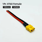 XT60 Male Female Bullet Connectors Plug Adapter With 14AWG 100mm Silicon Wire XT-60 Male Female Connector For RC Lipo Battery