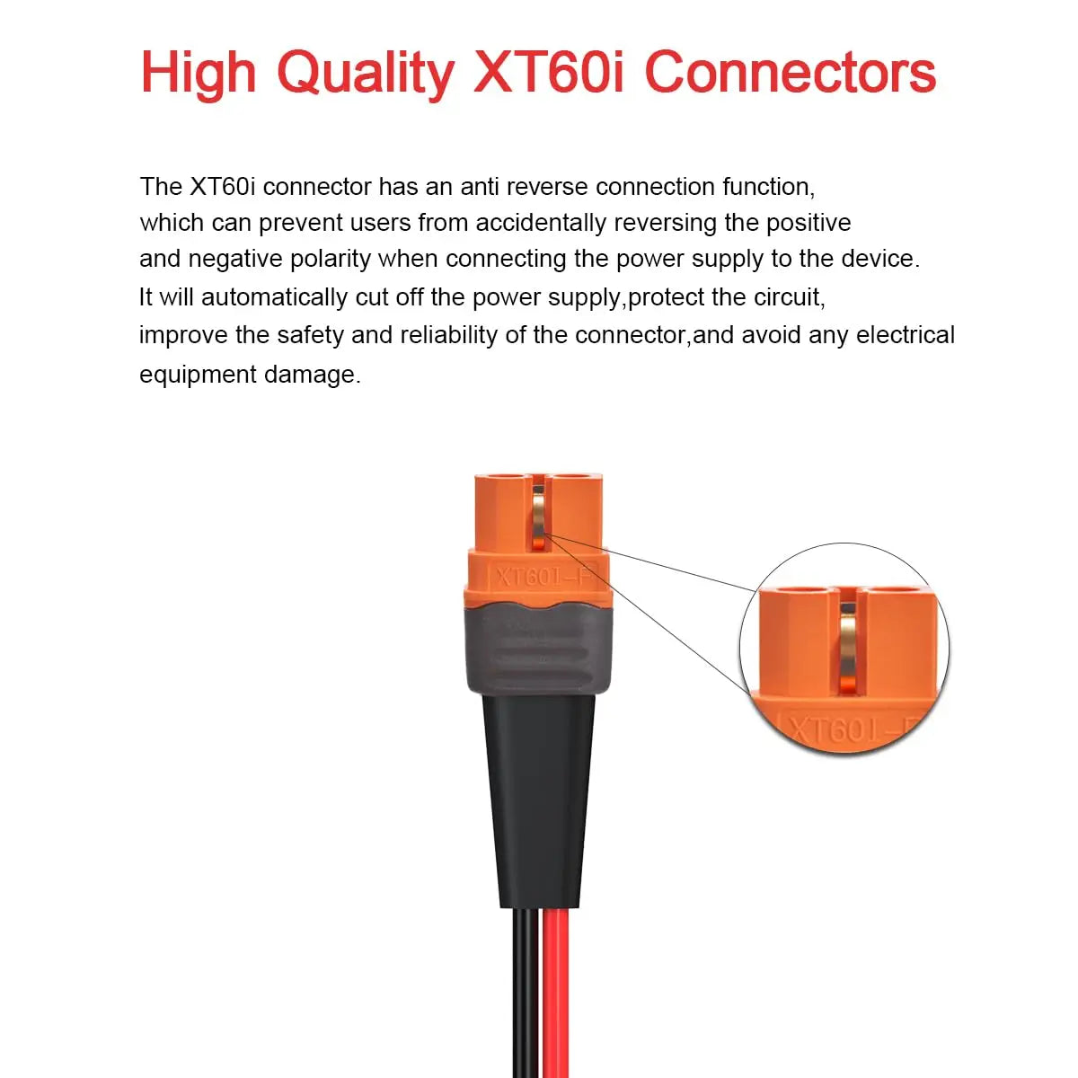 12AWG Anderson to XT60i Adapter,XT60i to Anderson Connector Cable for RC Battery Solar Panel and Solar Portable Power Power Stat