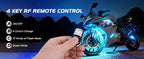 Nilight 8PCS Motorcycle RGB Led Light Kit Waterproof Multi-Color Atmosphere Lights Lamp with 4Key RF Wireless Remote for Harley Davidson Honda Kawasaki Suzuki