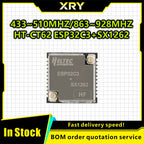 XRY 1PCS HT-CT62 ESP32C3 SX1262 Bluetooth-compatible BLE LoRa LoRaWAN Node WiFi Wireless Module 433-510MHz 863-928MHz Antenna