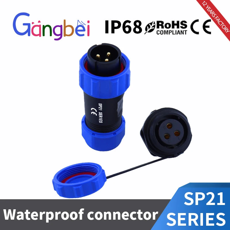 SP21 Aviation Male/Female Docking Plug Socket SP2110P SP2111S SP2112S SP2115S IP68 Waterproof Connector Gangbei