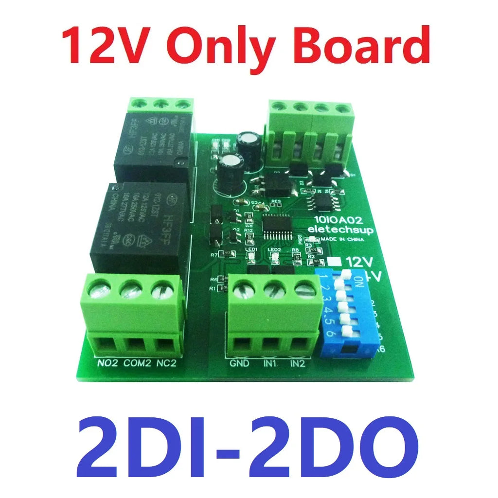 DC12V 1-12Ch Digital Switch DiDo Multifunction RS485 PLC IO Expanding Board Standard Modbus RTU Relay Module