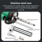 LUXIANZI 220V 50Hz Electric Suction Gun Vacuum Solder Sucker Tin Soldering Iron Desolder Pump Repair Welding Tools with Nozzle