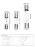 5*20mm 6*30mm Fast Blow Glass Tube Fuses 5x20mm 6x30mm 250V 0.5A 1A 2A 3A 4A 5A 6A 8A 10A 15A 20A 25A 30A AMP Slow Blow Fuse
