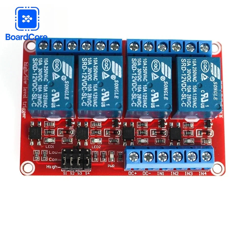 1/2/4/8 Channel Relay Module 5V/12V/24V with Optocoupler Isolation High/Low Level Dual Trigger for Arduino/PLC/MCU Control Board
