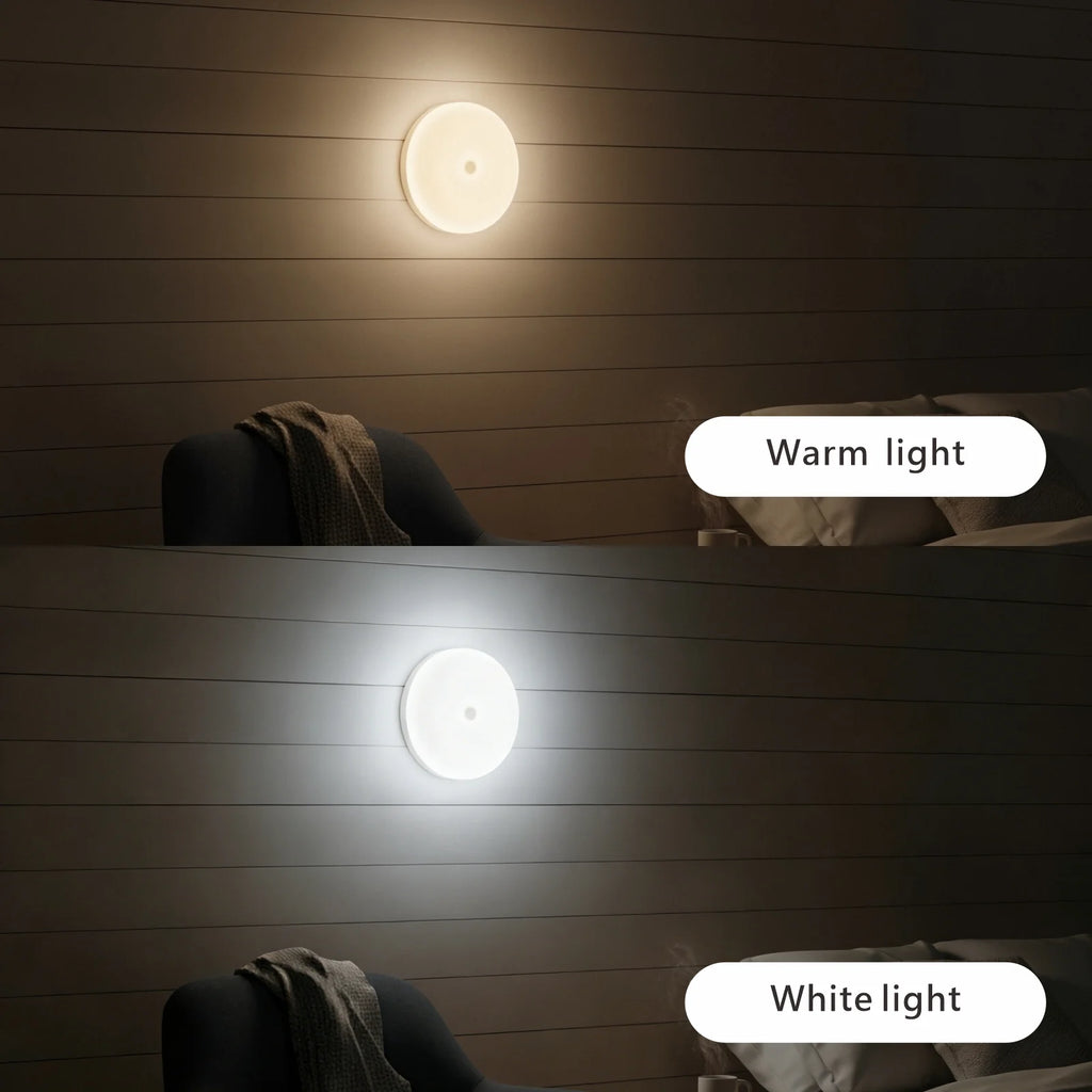 Motion Sensor LED Magnetic Night Light, 1/2 Pack Wireless Rechargeable Night Light, Auto On/Off for Bedroom, Wardrobe, Hallway