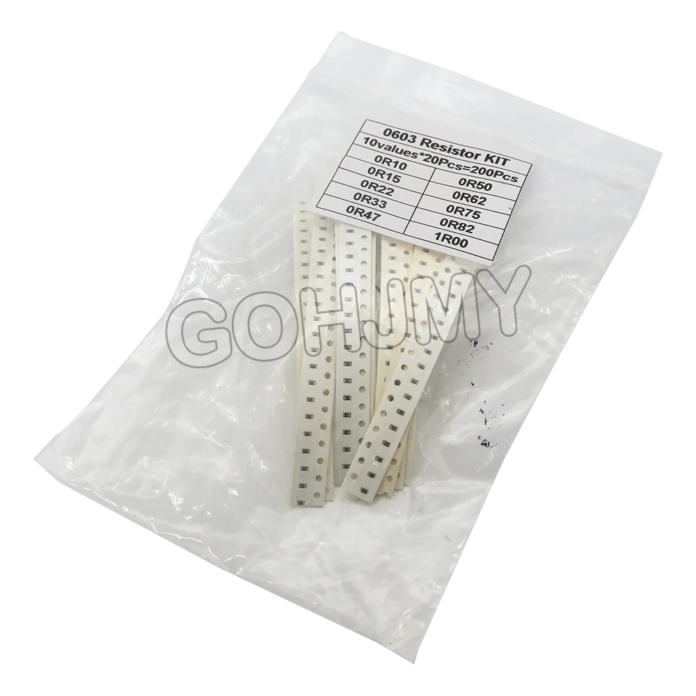 200PCS 660PCS 720PCS 4000PCS 0402 0603 0805 1206 1210 2512 SMD Resistor Kit 10K 100K 1K 1R 100R 220R 1% 5% Assorted Kit