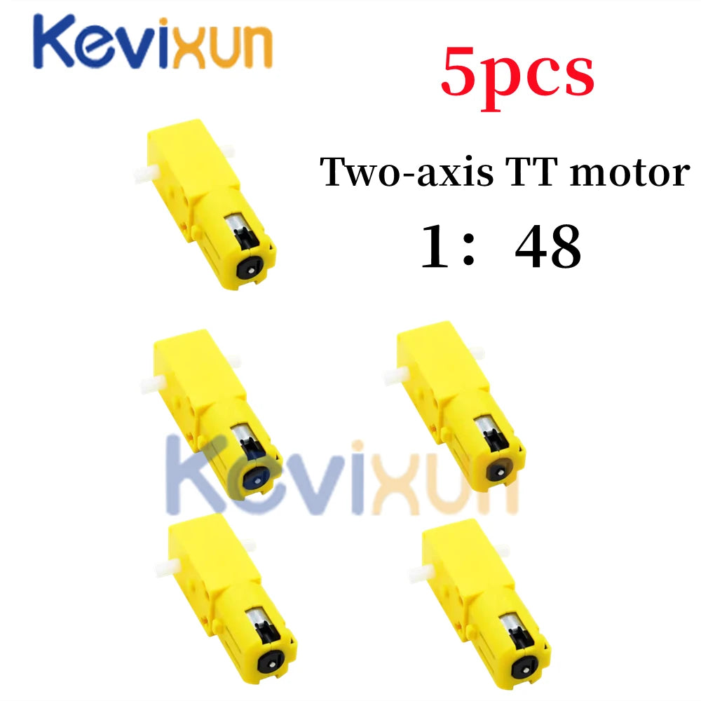 5pcs/TT Motor 130 Motor Smart Car Gear Motor Robot Gear Motor Smart Car Double Shaft Yellow 1:48 /1:120/ 1:220