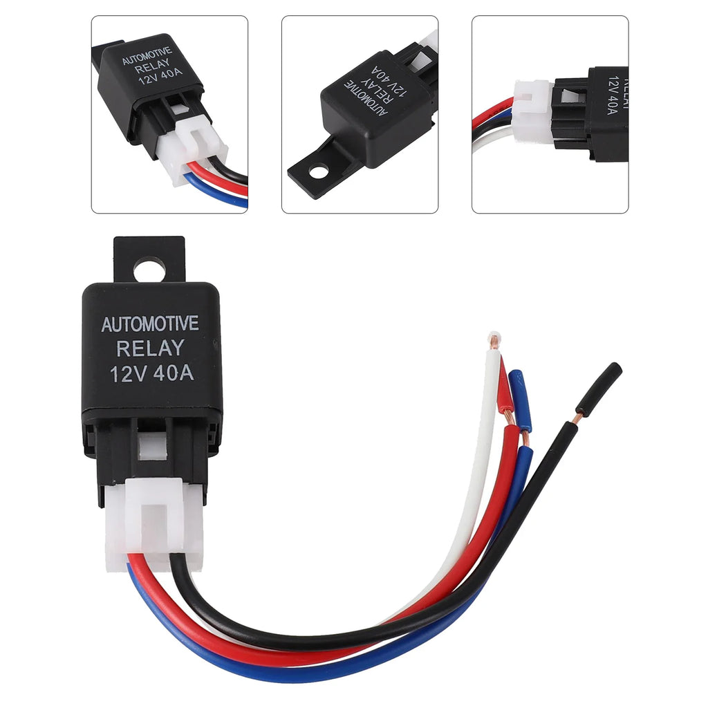 Reliable 12V 40A Car Automotive Relay 4 Pin SPST Contact Type Suitable For Strobe Lights Fog Lights Car Alarms And More