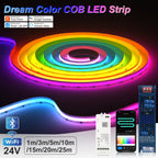 1-25M RGB Addressable COB LED Strip Light 24V WS2811 Pixel LED Strip Tuya WiFi RGBIC LED Ribbon Light Kit For TV Room decoration