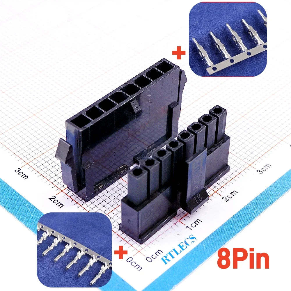 10Sets Micro-Fit 3.0 MM Receptacle Housing + Plug Shell Panel Mount Ear + Male Female Crimp Terminal 2 3 4 5 6 7 8 9 10 Circuits