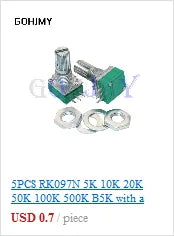 LA42DWQ-22 1K 2K 5K 10K 20K 50K 100K 200K 22mm Diameter Pots Rotary Potentiometer Converter Governor Inverter Resistance Switch
