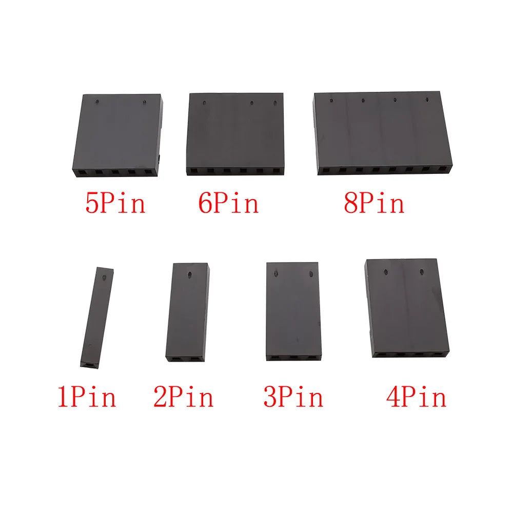 1Box Single Row Pin Header Housing Kit 2.54mm Pitch 1P 2P 3P 4P 5P 6P 8Pin and Male Female Crimp Terminal for Dupont Connectors