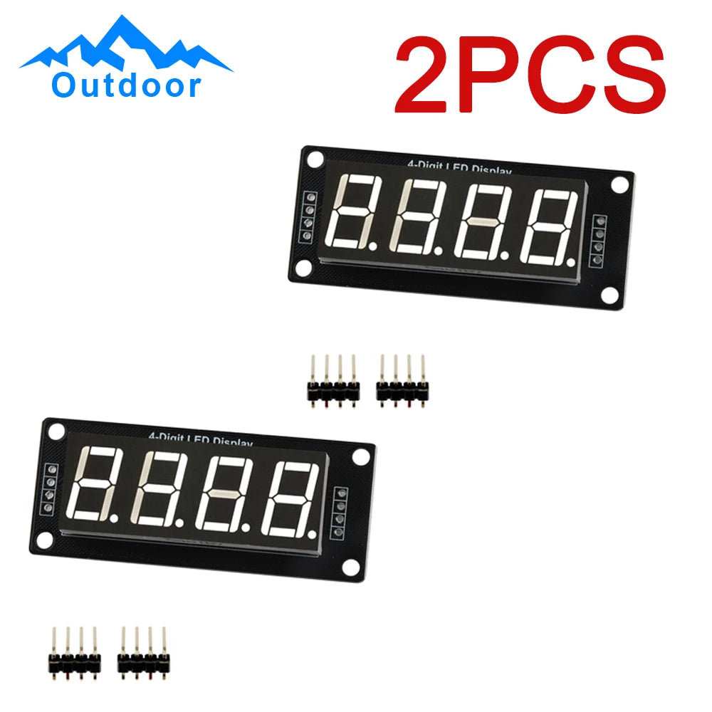 2PCS TM1637 4 Digit 7 Segment LED Display Digital Tube Module 0.56 Inch Time Clock Indicator Tube Module Red Blue Green Yellow