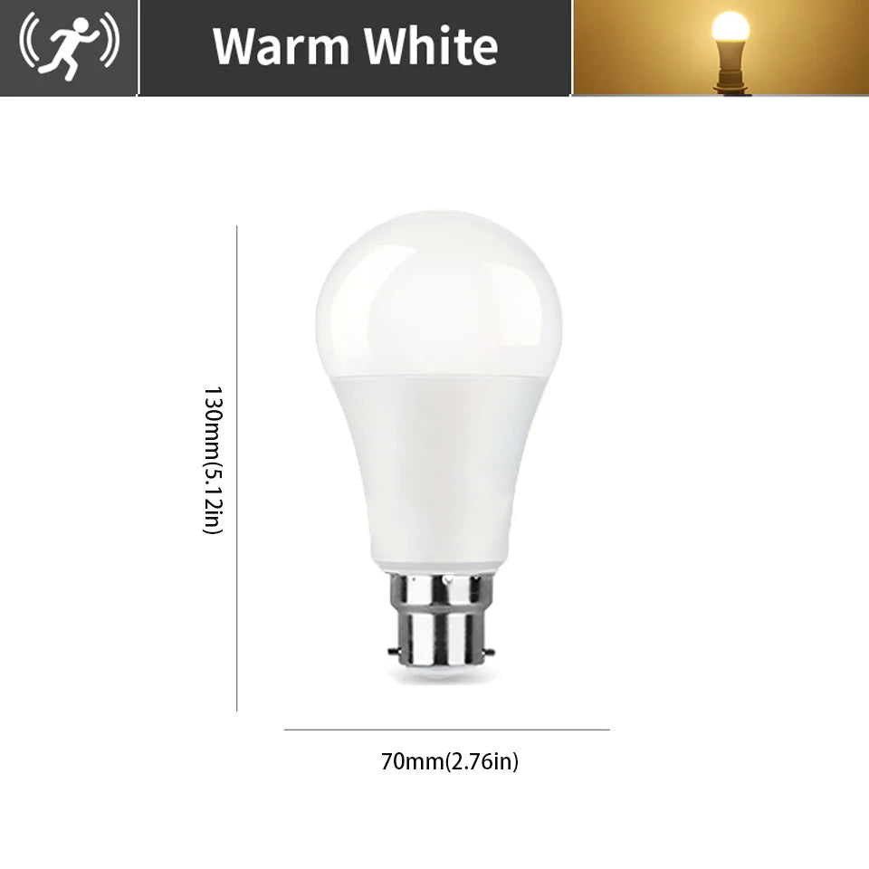 4PCS Radar Motion Sensor Light Bulb B22 220V 6W 9W 12W 15W 18W 20W Auto ON/OFF LED Night Light Bedroom Garden LED Bulbs For Home