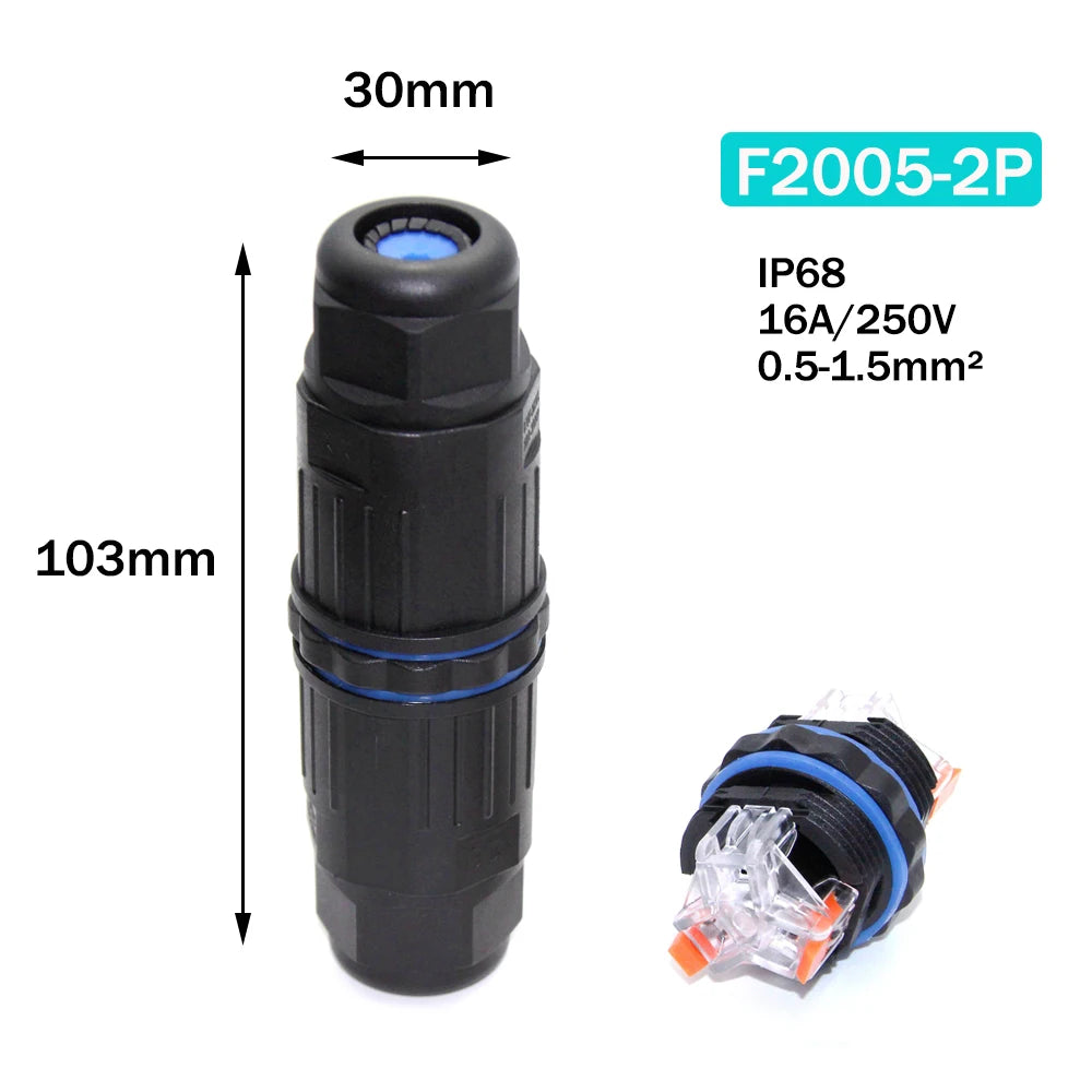 1PCS IP68 Electrical Waterproof Wire Connector Cable 2Pin 3Pin 4Pin 5Pin Quick Push In Terminal Block Connector LED Lamp