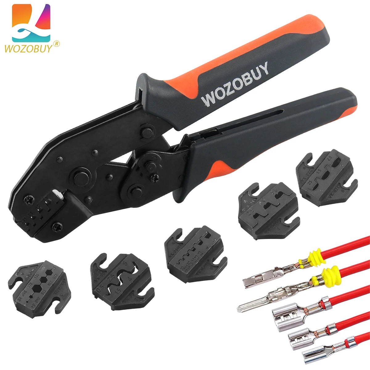 VK-58B Crimping Tool Ratchet Wire Crimping Pliers for JST Dupont Terminals SATA Pin Crimping AWG 24-16 0.25-1.5mm² Spring Loaded