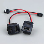 1/2/5Pcs Double Layer USB Female Base Type-C Socket With Cable Connector Female USB Lamp Charging Power Socket For Electronics