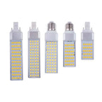 G24 2Pin 7W9W10W12W15W18W E27 LED Corn Bulb Lamp Horizontal Clear Cover Rotatable 85-265V Plug 2U PLC CFL LED Replacement Light