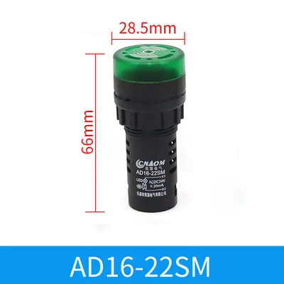 16mm/22mm AD16-22SM 12V 24V 110V 220V 380V Flash Signal Light Red LED Active Buzzer Beep Alarm Indicator Red Green Yellow Black