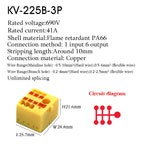 1PC 225 Series Wire Connectors Plug-in Electrical Terminal Block Spliceable One In Multiple Out Splitter Guide Rail Junction Box