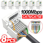 Cat5e Cat6 Tool-Less Keystone Jack Connector Female RJ45 Connectors Adapter Keystone Module Internet Network Ethernet LAN Cable