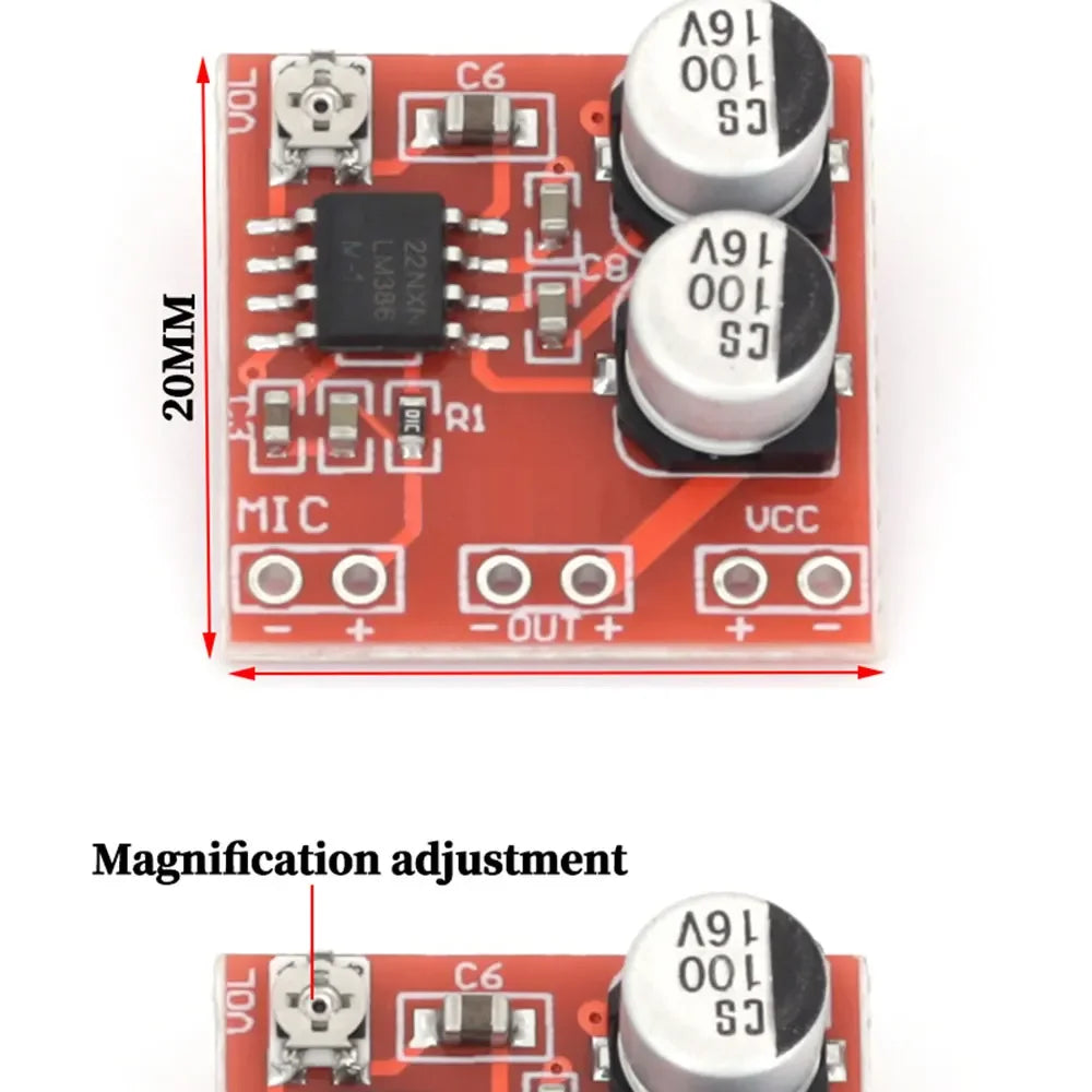 LM386 electret microphone amplifier board / microphone amplifier / without potentiometer DC4-12V