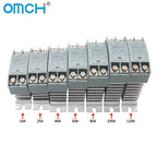 OMCH DIN Rail Solid State Relay SSR With Heatsink 10A 25A 40A 60A 80A 100A 120A DC-AC DC-DC AC-AC Single Phase Control
