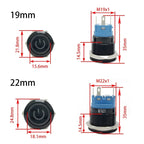 12/16/19/22mm Oxidized Black shell Push Button Switch Momentary Latching Fixed On Off Power Switch LED Light Various Colors